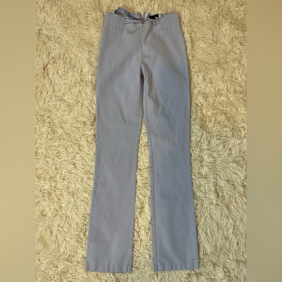 Maria Bianca Nero straight leg high rise back zip acetate baby blue SZ S elastic - Picture 1 of 8